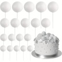 20er Set Tortendekorationen Bunte Kugeln Schaumstoffdeko für Geburtstage und Feiern Fröhliche Dekorationen für Süßigkeiten 2
