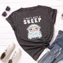 Dam T-shirt med fårtryck 8