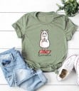 Dam T-shirt med fårtryck B383 2