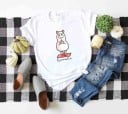 Dam T-shirt med fårtryck B383 3