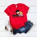 Dam T-shirt med pianotryck 2