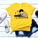 Dam T-shirt med pianotryck 5