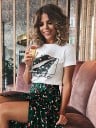 Dam T-shirt med muntryck 1