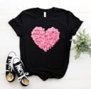 Dam T-shirt med hjärttryck 2