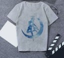 Grå T-shirt för kvinnor med tryck 3