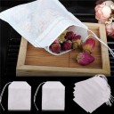 Tomma tepåsar med dragsnöre 100 st För löste och egna örtblandningar Vit non-woven textil Mått 7 x 5 cm 3