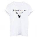 Vit T-shirt för kvinnor med roligt tryck 1