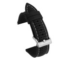 22 mm Watch Strap Soft Silicone Rubber Sports Waterproof Breathable Strap with Quick Release and Silver Buckle for Most Flat Watches 2