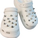 22 stk. dekorationer til crocs spidse nitter PVC sølv sæt af dekorative elementer til sko stilfuldt tilbehør crocs fodtøj markant metallisk design 1