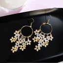 Boucles d'oreilles pendantes pour femmes avec des fleurs G1359 5