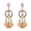 Boucles d'oreilles pendantes pour femmes avec frange G1411 5
