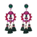 Boucles d'oreilles pendantes pour femmes avec frange G1411 6