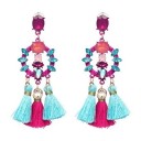 Boucles d'oreilles pendantes pour femmes avec frange G1411 7