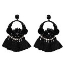 Boucles d'oreilles pendantes pour femmes avec frange G1411 24