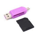 Kortläsare för SD- och microSD-kort 2-i-1 med USB- och micro USB-kontakter Överföringshastighet på upp till 480 Mbps Kompakt längd på 5,5 cm Plast ABS 3