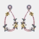 Boucles d'oreilles pendantes pour femmes avec zircon 9