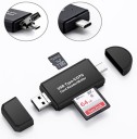 Kortläsare 3 i 1 för telefon och dator Kontakter USB-A, USB-C och Micro USB För SD- och Micro SD-kort USB 2.0 Svart 7