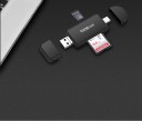Kortläsare 3 i 1 för telefon och dator Kontakter USB-A, USB-C och Micro USB För SD- och Micro SD-kort USB 2.0 Svart 8