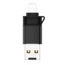 Micro SD-kortläsare 3 i 1 för telefon med Lightning-kontakt och dator med USB Hastighet för överföring 480 Mbps Mått 4,3 x 1,5 x 0,6 cm 1