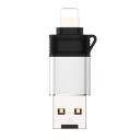 Micro SD-kortläsare 3 i 1 för telefon med Lightning-kontakt och dator med USB Hastighet för överföring 480 Mbps Mått 4,3 x 1,5 x 0,6 cm 4