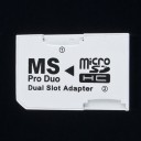 Adapter MS Pro Duo för två Micro SD- och Micro SDHC-kort Minneskortadapter för enheter med MS Pro Duo-slot Numrerade platser Plast 1