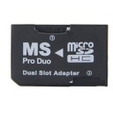 Adapter MS Pro Duo för två Micro SD- och Micro SDHC-kort Minneskortadapter för enheter med MS Pro Duo-slot Numrerade platser Plast 5