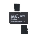 Adapter MS Pro Duo för två Micro SD- och Micro SDHC-kort Minneskortadapter för enheter med MS Pro Duo-slot Numrerade platser Plast 7