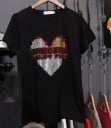 Dam dekorerad T-shirt B311 3