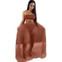 Dámský crop top a průsvitná sukně B1265 4