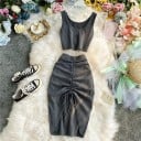 Dámský crop top a sukně B1061 4