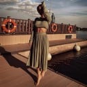 Dámský crop top a sukně B901 4