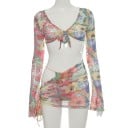 Dámský crop top a sukně B915 4