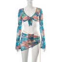 Dámský crop top a sukně B915 5