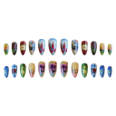 24 pcs Artificial Nails 12 Sizes 25.6–18.3 mm Almond Shape Glossy Cartoon Patterns False Nails for Home Manicure 3