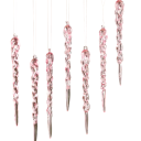 24 pcs de estalactites de gelo 13 x 1 cm Pingentes de cristal Decorações de Natal para árvore de Natal Decorações de inverno 8