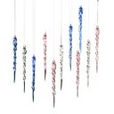 24 pcs de stalactites en cristal 13 x 1 cm Pendentifs suspendus Décorations de Noël Décorations d'hiver pour fêtes 9
