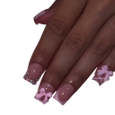 24 pcs DIY unhas artificiais quadradas com ponta francesa e laços Unhas curtas para manicure elegante em casa e profissional com cola e lima 1