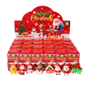 24 pcs porte-clés de Noël avec motifs de Noël Boîtes cadeaux Père Noël renne bonhomme de neige pain d'épice Emballage de fête 6