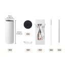 24 pcs tumbler thermique de sublimation 591 ml avec couvercle et paille en acier inoxydable blanc pour l'impression de boissons et de cadeaux 2