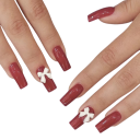 24 pezzi di unghie artificiali quadrate per donne e ragazze DIY manicure Lunga durata eleganti tips con colla e lima Applicazione domestica e da salone 1