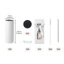 24 pezzi tumbler termici per sublimazione 591 ml con coperchio e cannuccia in acciaio inossidabile bianco per stampa di bevande e regali personalizzati 2