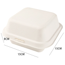24 Stück Einweg-Lebensmittelboxen aus Kraftpapier, 15 x 15 x 8 cm, Burger-/Kuchen-/Lunchbehälter mit Deckel, fettdichte Lebensmittelboxen 3