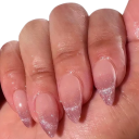 24 szt. Brokatowe akrylowe sztuczne paznokcie w kształcie migdałów średni rozmiar Naklejane metaliczne tipsy do domowej manicure 1