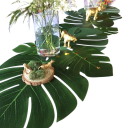 24 un. Folhas de palmeira tropicais artificiais 17,5x20,5 cm Decoração de mesa Selva Safari Casamentos Havaianos Aniversários Festas Decoração de casa 5