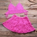 Dámský crop top a sukně P766 8