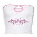 Dámský crop top bez ramínek bílý 1