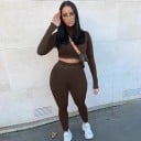 Dámský crop top s dlouhým rukávem a legíny B872 5