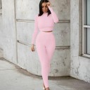 Dámský crop top s dlouhým rukávem a legíny B872 9