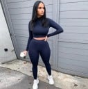 Dámský crop top s dlouhým rukávem a legíny B872 11
