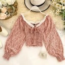 Dámský crop top s krajkou A313 3